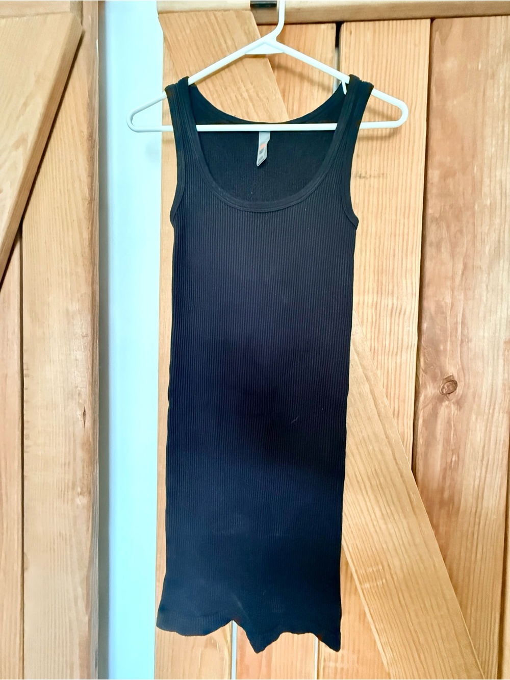 Mono B Black Ribbed Tank Dress
